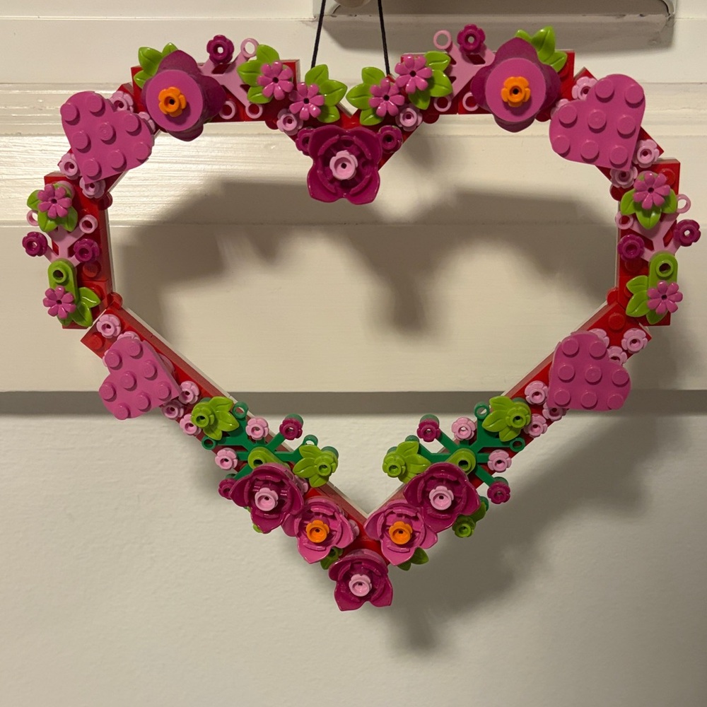 Colorful Heart-Shaped Lego wall decor